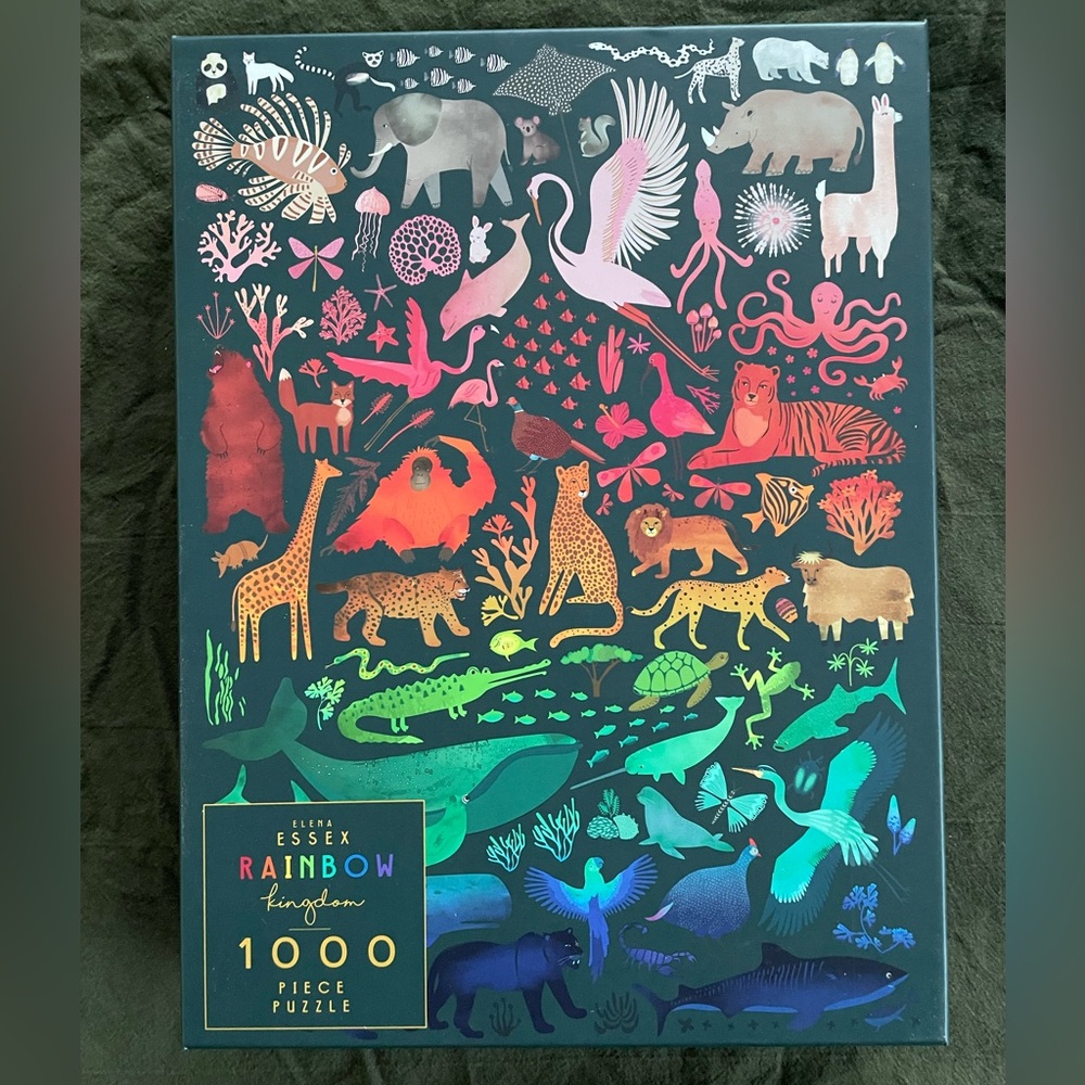 Elena Essex Rainbow Kingdom 1000-Piece Puzzle – Iridescent Multicolor Animals